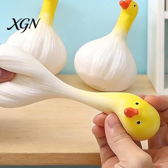 Kids Stress Toy Relief Garlic Duck Soft Stretchy Squeeze Sensory Hand Therapy Concentration Aid Exercise Relaxation Ball Party Favors