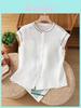 Cotton Embroidered Sleeveless Blouse For Summer Casual Women