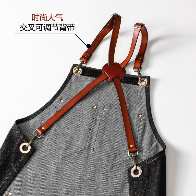 Unisex Working Apron PU Leather Strap Coffee Shop Barber Restaurant Florist Work