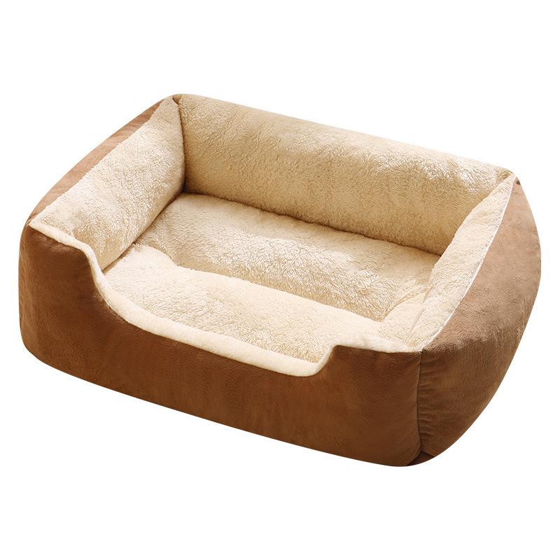 Thickened Plush Pet Bed: Warm Square Mattress for Small & Medium Dogs and Cats
