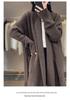 2025 Autumn/Winter Women's Solid Color Mid-Length Cardigan Sweater - Loose Knitwear, Fashionable Lazy Style