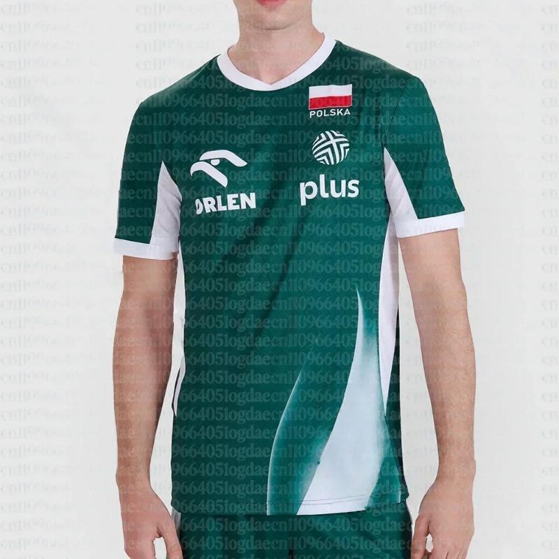 Heißer Verkauf Sporttrikot Polnische Volleyball Casual T-Shirt Herren Kinderkleidung Schnelltrocknend Polen Volleyball Trainingsshirt unisex