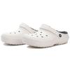 Crocs Unisex Classic Lined Clog White/Grey Warm Comfort Slip On 203591-10M