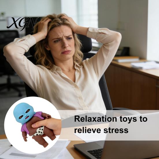 Soft Relaxation Stress Ball Babies Relief Toy with Face Guard Coat Underwear Slow Rising Anxiety Relaxing Hand Relieving Baby Squeeze Fidget