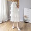Solid Color High Waist Pleated Cake Skirt Pure Color High Waist Pleated Tiered Skirt