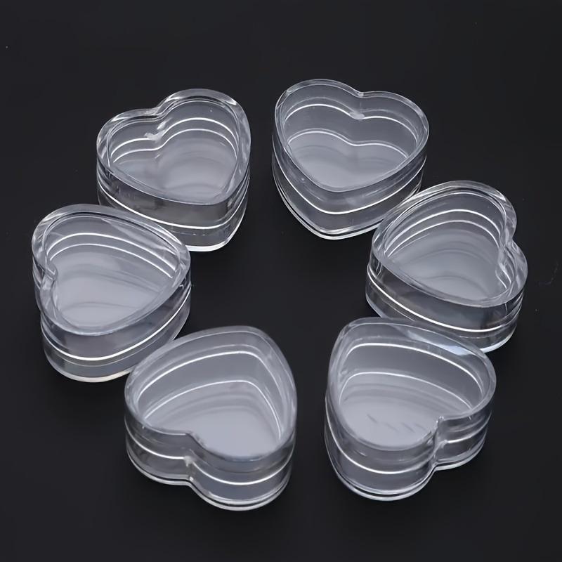 10pcs Heart-Shaped Plastic Cosmetic Jar Set - Refillable Travel Containers for Lip Balm, Cream & More - Odorless