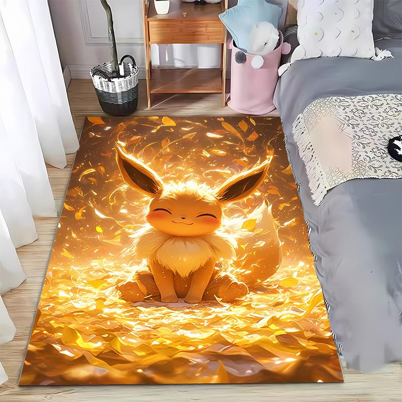 Japanese Anime Pokemon Pikachu Eevee Large Area Rug 3D Carpet Home for Living Room Kids Bedroom Sofa Doormat Children Floor Ma