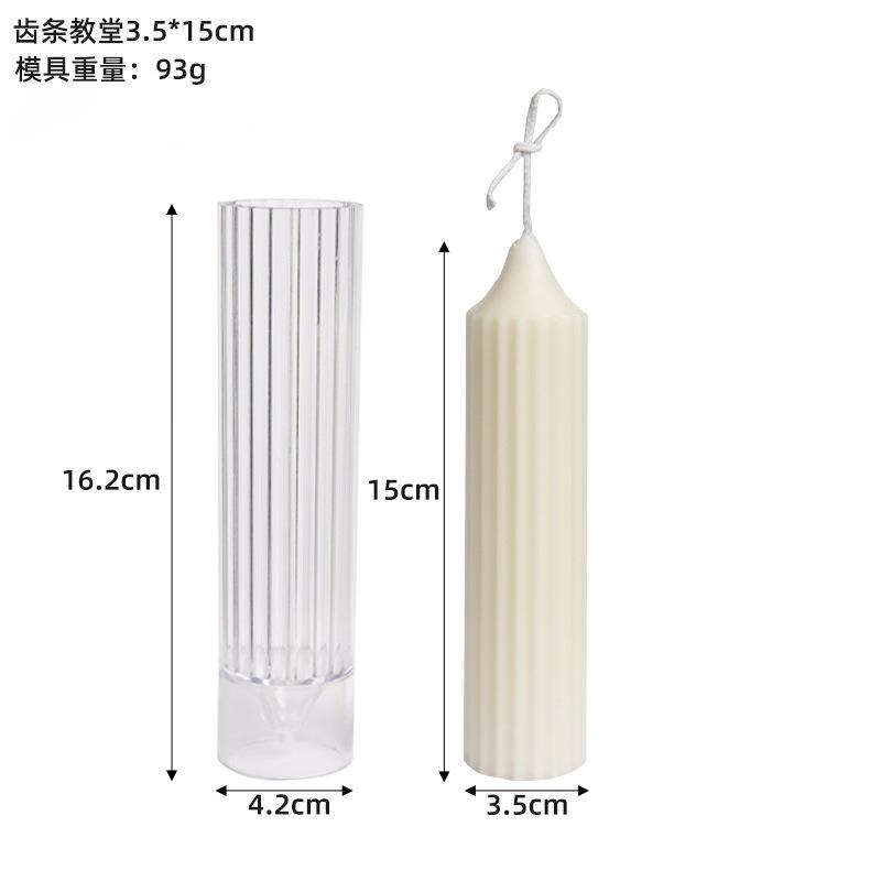 Candle Plastics PC Mold Aromatherapy Candle Making Mold Temperature Range: -30°C To 200°C DIY Cylindrical Geometric Candle Mold