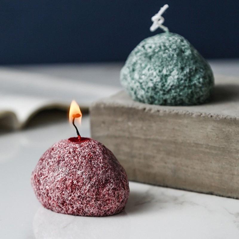 Cobblestones Candle Silicone Mold Easy De-mold for DIY Candle Soap Plaster Chocolate Epoxy Resin Casting Silicone Mold