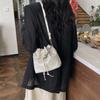 Fashionable 2024 Street Style Pu Chain Bucket Bag For Women With Quilted Stitching