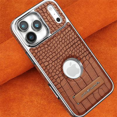 Premium Crocodile-Embossed Leather Magnetic Case For iPhone 17 Air 16 Pro Max 16e 15 14 Plus 13 Hidden Stand Cover HIgh Quality
