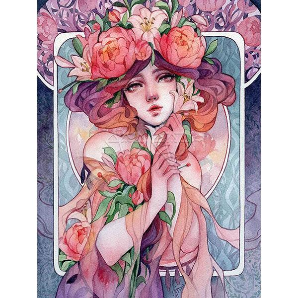 5D DIY Diamond Painting Kit Manga Woman Art Diamond Embroidery Rhinestones Decorations for Home