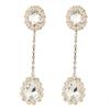 Stonefans Fashion Shiny Rhinestone Long Oval Earrings for Women Luxurious Water Drop Pendant Earrings Claw Chain Zircon Party