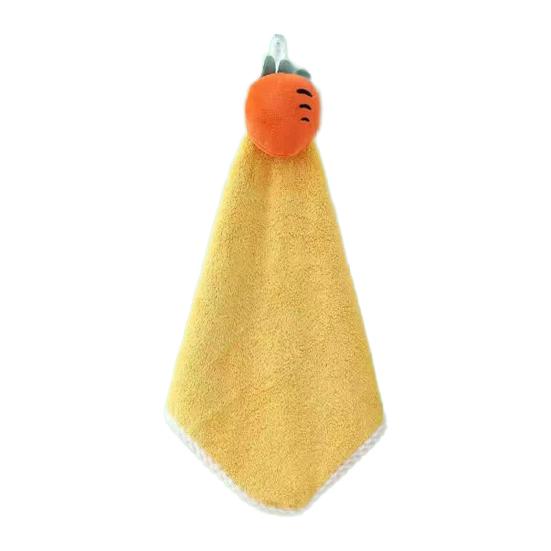 Yousheng Hand Towel with Lanyard Design, Cartoon Fruit Animal Decor Bathroom Hanging Towel, Soft Thickened Fabric Hand Towel for Kitchen