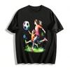 Eltern-Kind Fußballzeit Spaß Druck Lässiges Oberteil Reines Baumwoll-T-Shirt