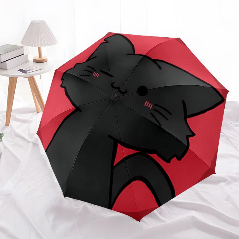 1pc Cat Pet Automatic Open/close Folding Compact Umbrella, 8-Rib Sturdy Canopy, Lightweight Portable, Everyday Use, Gift, Outdoor Umbrella, Travel Ess