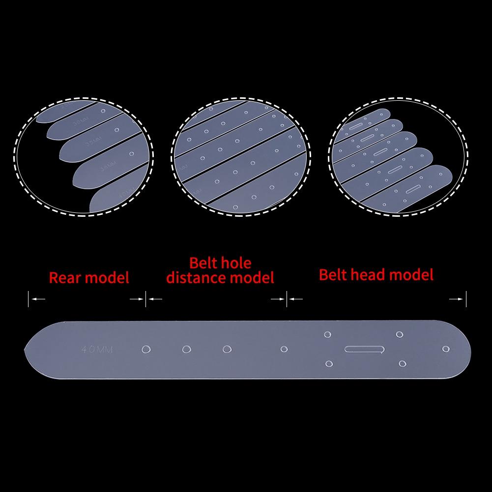 5Pcs Translucent Belt Buckle Holes Templates Leather Punching Craft Module DIY Tool