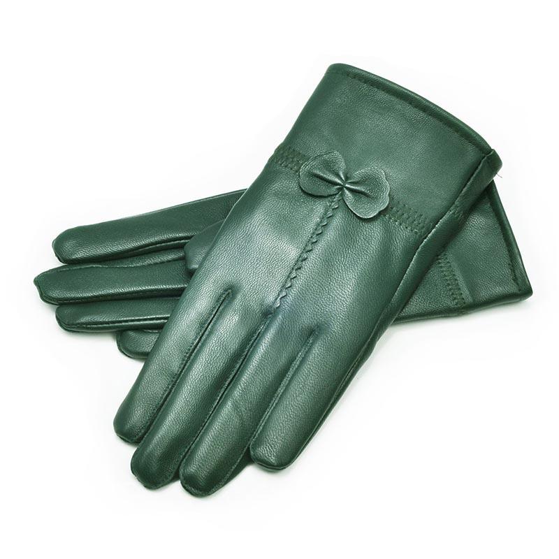 Gants en cuir pour femmes, couleur unie, gants de Protection chauds, accessoires d'extérieur, automne et hiver