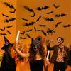 Halloweenské dekorace netopýři venkovní vnitřní 3D samolepky netopýrů hororová gotická tématika lepidlo bezpečné pro nátěr vodotěsné nálepky