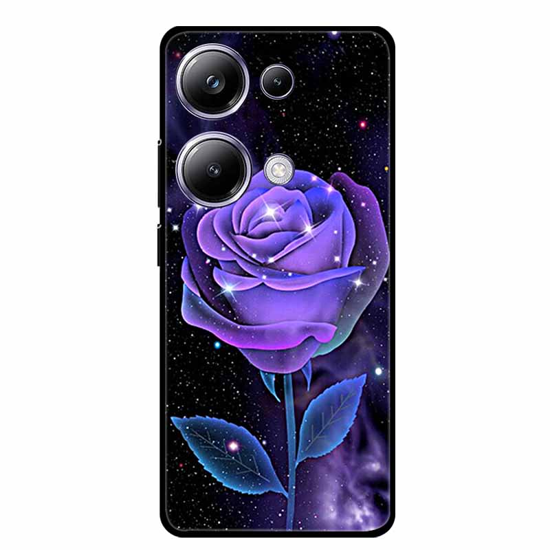 For Xiaomi Poco M6 Pro 4G Phone Case Cover Wolf Shockproof Black Silicone Soft Back Cover Cases For Poco M6 Pro Case M 6 M6Pro