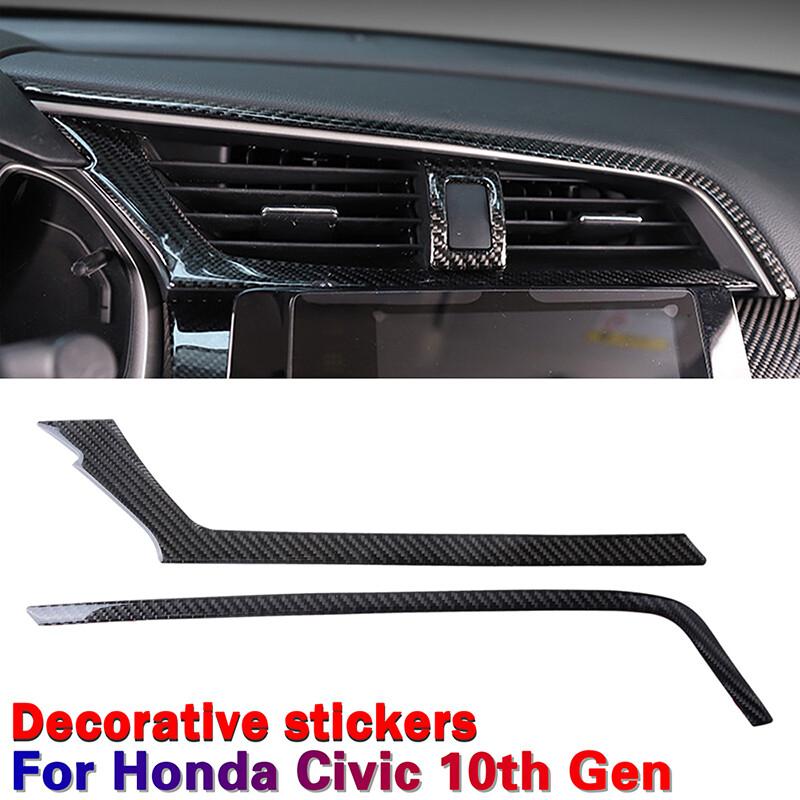 Carbon Fiber Interior Dashboard Air Vent Cover Trim For Honda Civic 2016-2020 B