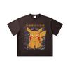 260 GSM Double Yarn 32 Count 100% Cotton Pokemon V22 Pikachu Print Unisex Heavy Cotton T Shirt