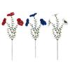 10 Pcs Artificial Fake Pansy Flowers for Outdoor Patriotic Red White Blue UV Resistant Faux Silk Flowers for 4th of July Front Door Porch Patio Window
