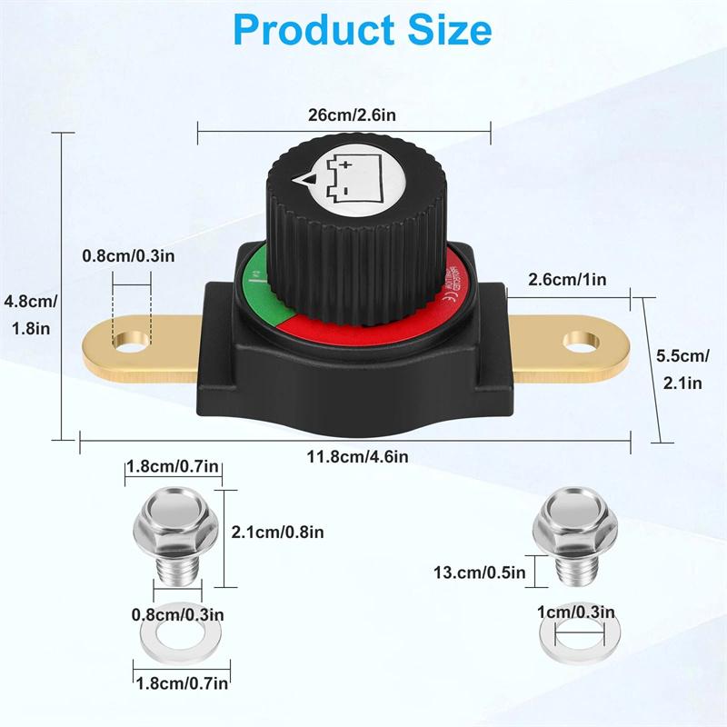 Battery Disconnect Switch,Side Post Battery Disconnect Switch On/Off 275A 12V-48V Battery Power Cut Off Switch For Car Vehicle