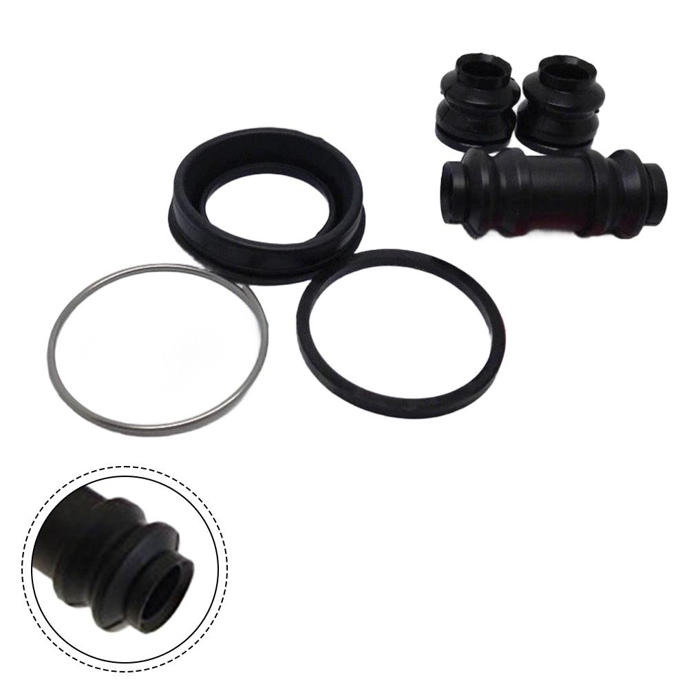 Black Rear Brake Seal Kit Caliper Gasket Replacement Installation Easy To Install Non-deformation Wear-resistant