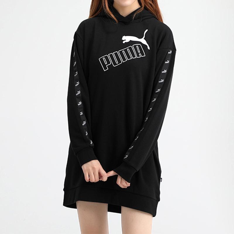 PUMA Women's Amplified Hooded Long Sleeve Dress Black 586594-01