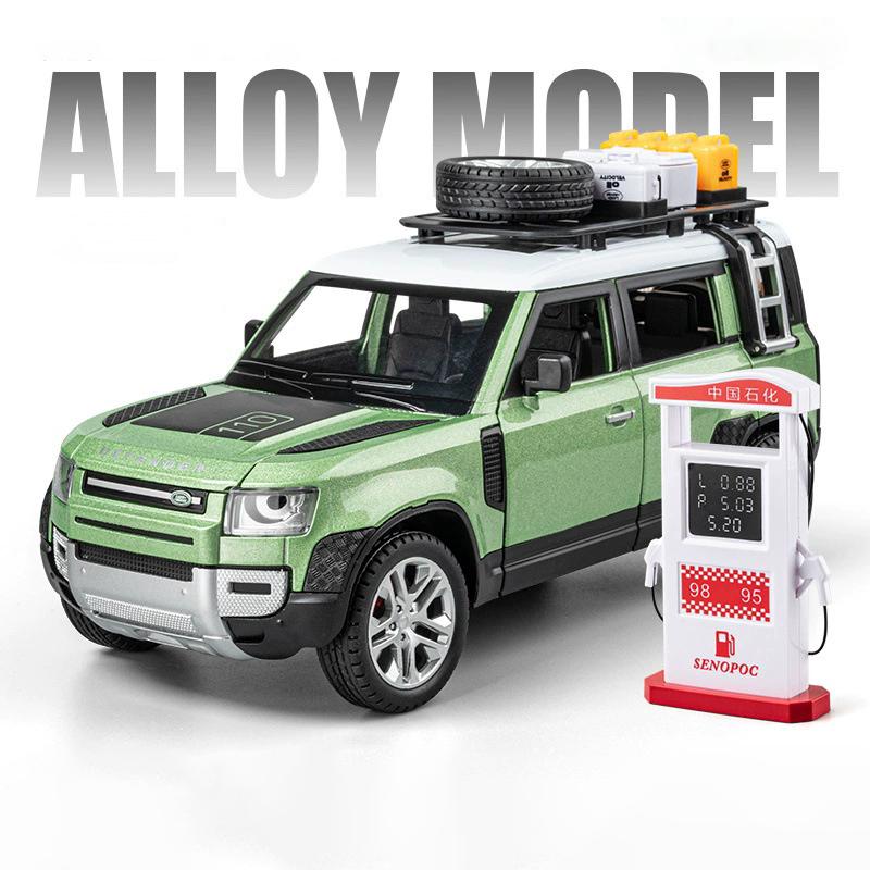 1:24 Land Rover Defender Range Rover Car Model Toy Alloy Diecast Sound Light SUV Off-road Vehicle Ornaments Children Gifts