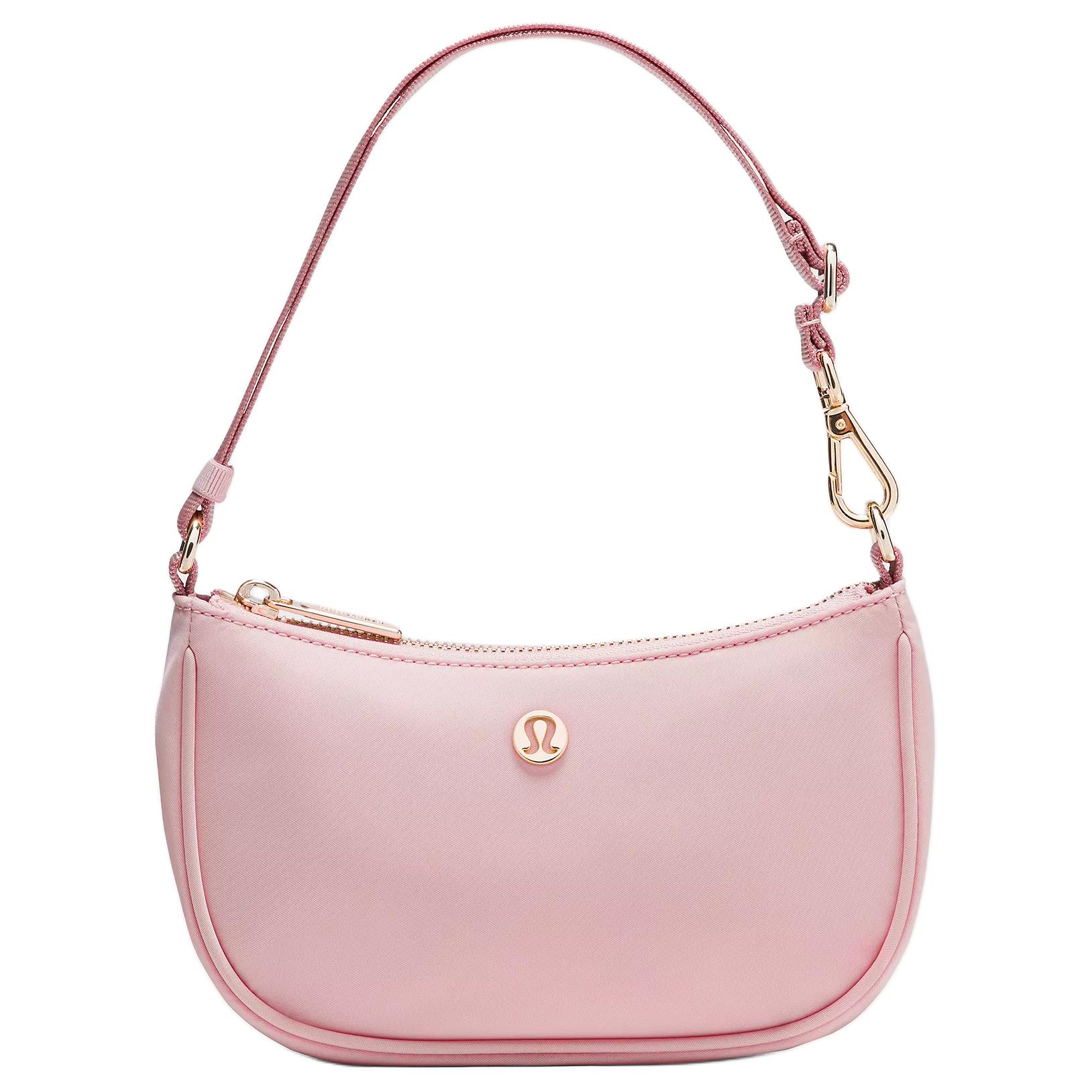 Lululemon City Essentials 1L Metallic Logo Nylon Underarm Mini Bag Women bags Pink-Mist LW9FRIS-069005 Pink Mist
