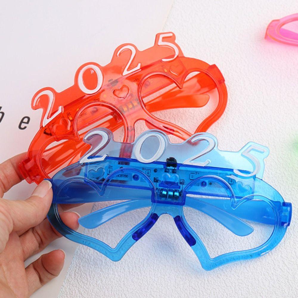 Number Letter 2025 Happy New Year Glow Glasses Light Up New Year Party Glasses Decorations