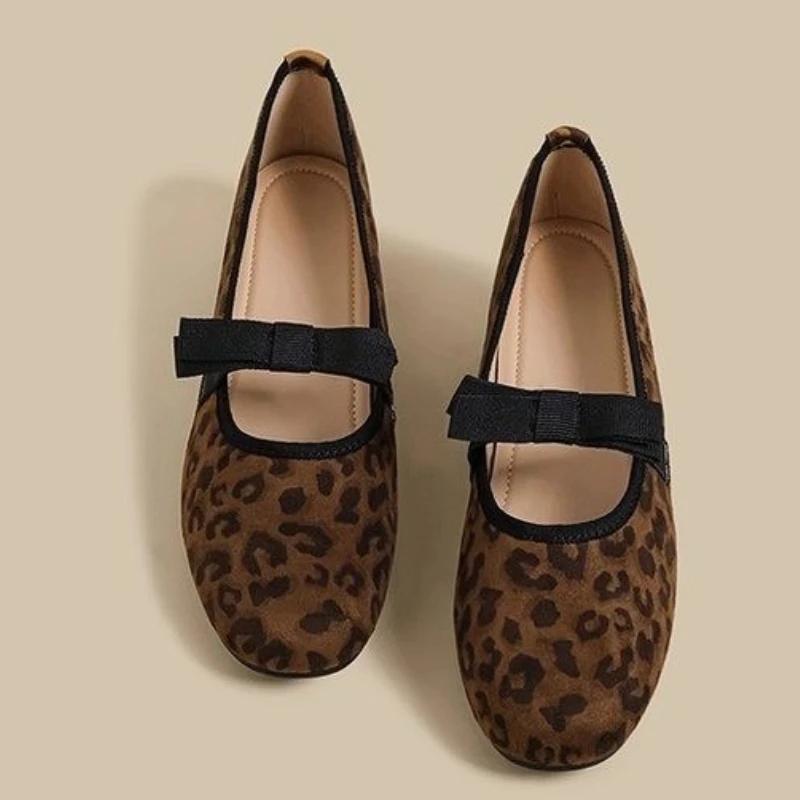 Fashion Leopard Bow Women Flats Shoes Summer Fashion Loafers Sandals Casual Sport Shoes 2025 New Trend Sneakers Shallow Woman Zapatillas