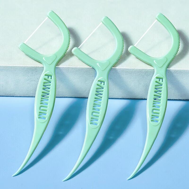 FAWNMUM Smooth Round Dental Floss Picks