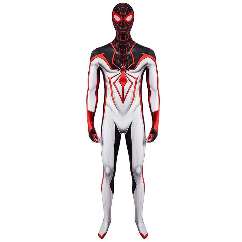 Spider-man Ps5 Miles Morales T.r.a.c.k. Costume da Cosplay Bianco per Adulti