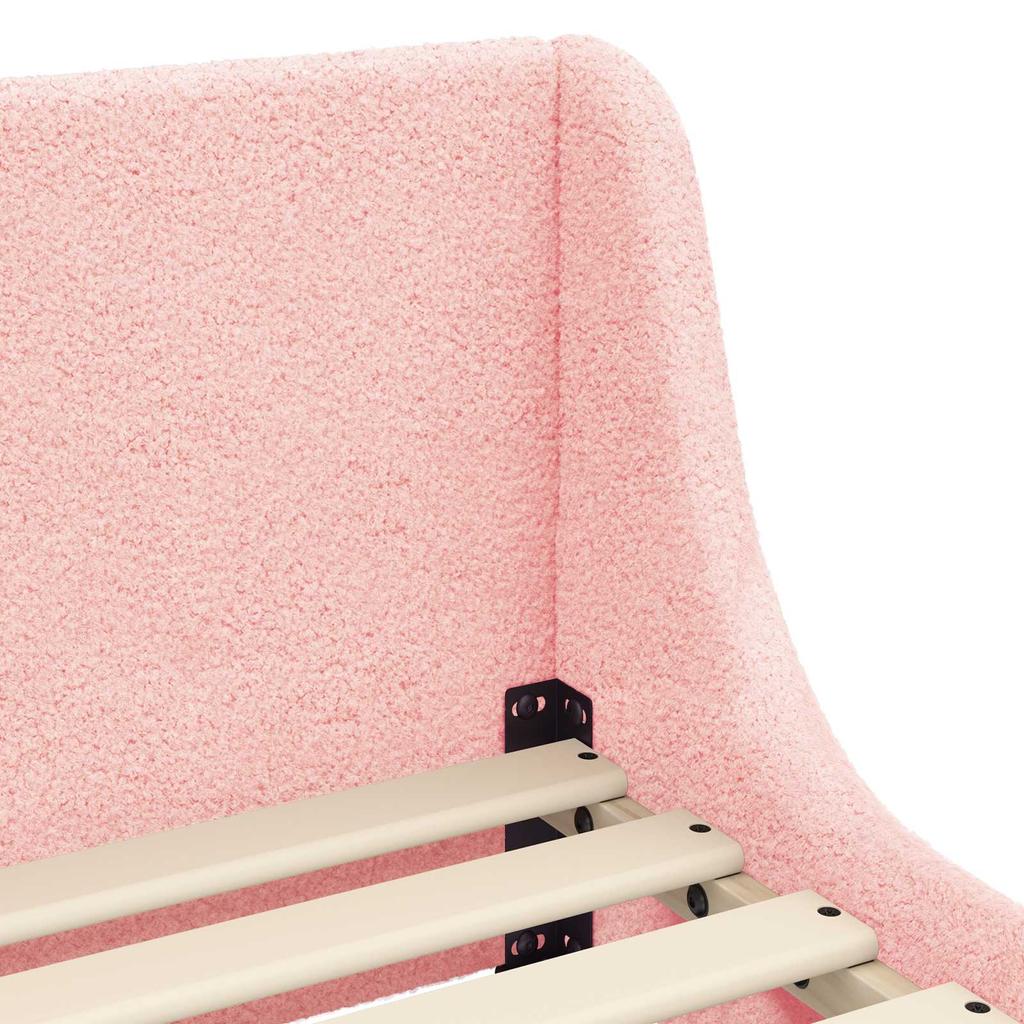 Children s Bed Frame with Headboard Pink 70 x 140 cm Boucle