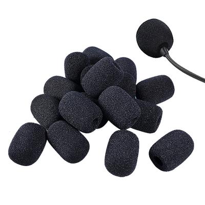 10Pcs Black Mic Protector Replacement Headset Foam Covers Windscreen Windshield Sponge Covers Microphone Cover for Meeting Mic