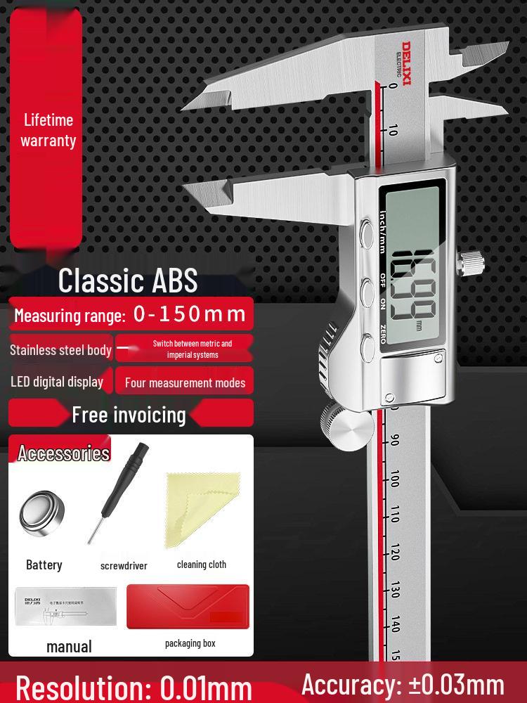 Delixi Precision Digital Vernier Caliper for Industrial and Household Use