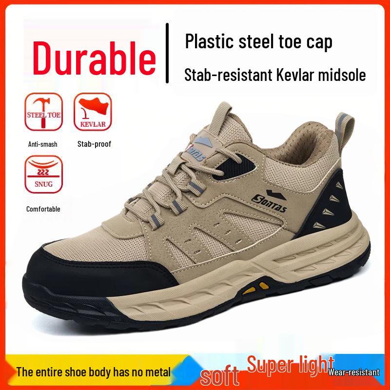 Men's Steel Toe Anti-smash Safety Shoes - Breathable, Anti-puncture, Insulated Work Shoes for Construction