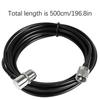 5m/16ft Antenna Feeder Cable - M Male Type, Rubber & Metal, Long Feeder Wire for Two-Way & Amateur Radios