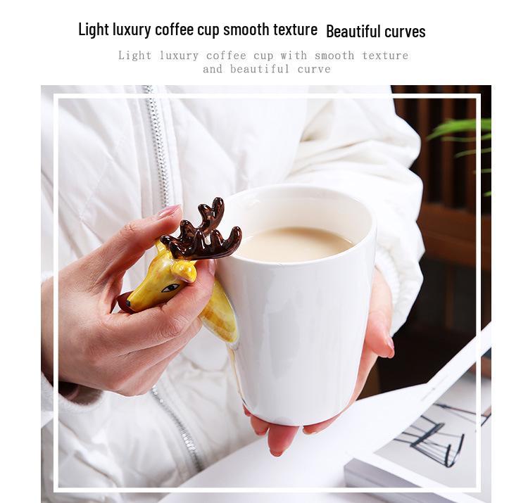 3D Zebra Handle Ceramic Coffee Cup - Unique Animal Gift Cup