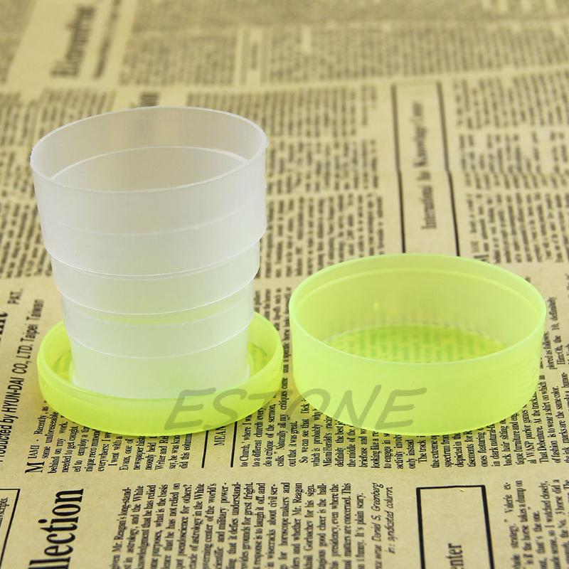 Portable Plastic Retractable Folding Cup Telescopic Collapsible Outdoor Travel T5EF