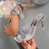 Fashion Women Sandals 2025 New Transparent Shoes for Women Fashion Crystal Bowknot High Heels Female Mules Lightweight Summer Sandals