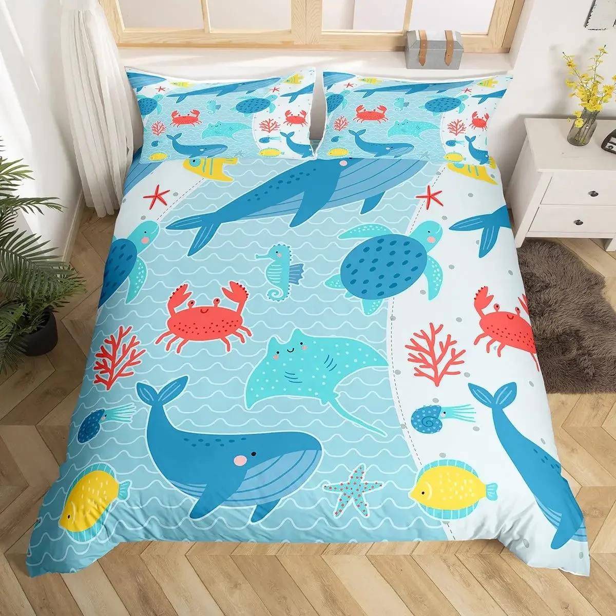 

Glitter Sea Turtle Duvet Cover Set Ocean Reptile Tortoise Bedding Set Microfiber Nautical Beach Comforter Cover Twin Queen Size EU Single(135x200cm)