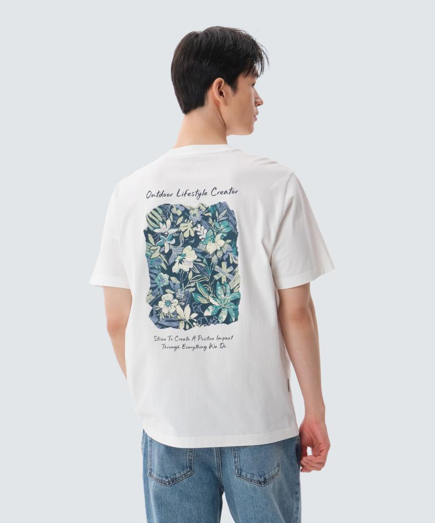 SNOWPEAK APPAREL Cotton Tropical Short Sleeve T-Shirt (S25Mufts62) Off White