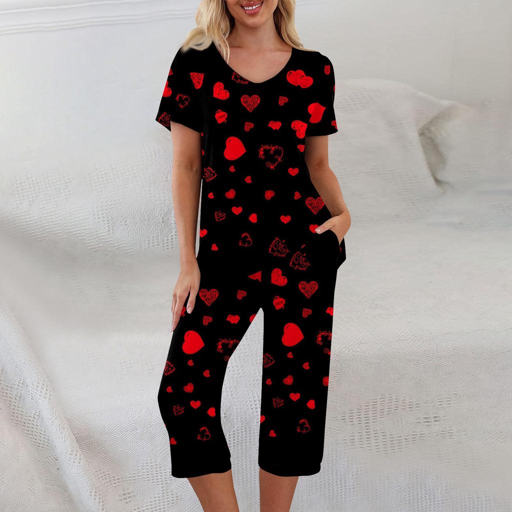 2 Piece Sets For Women Summer Short Sleeve Top And Pants With Pockets Workout Soft Sets