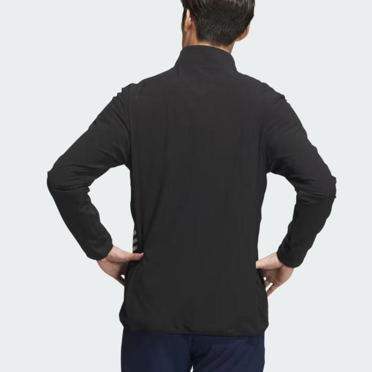 Adidas Logo Print Stand-Up Collar Sports Jacket Unisex Outerwear Black IA2714