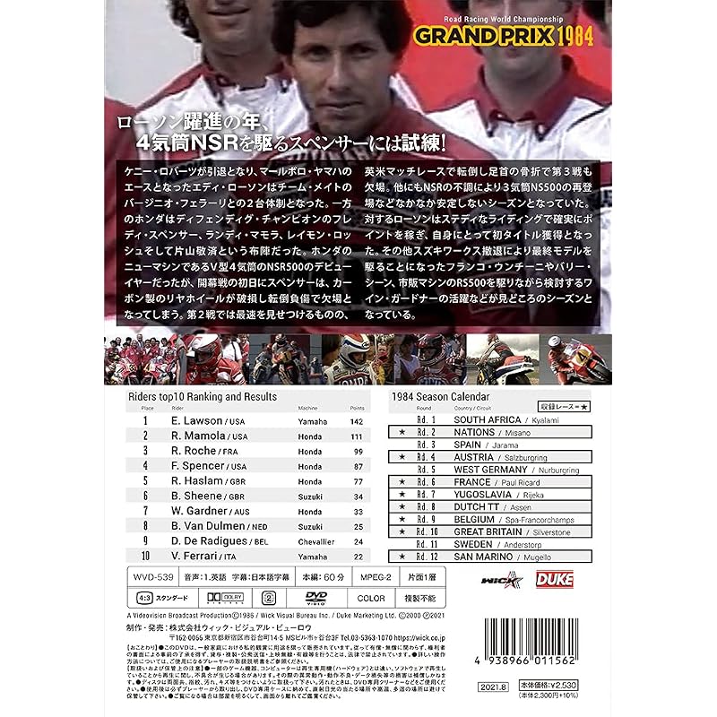 GRAND PRIX 1984 Compilation [New Price Edition] [DVD]