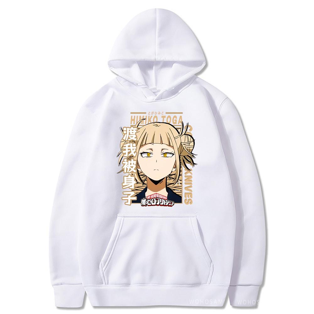 My Hero Academia Kawaii Himiko Toga Women Hoodies Printed Aesthetics Head Poster Manga Harajuku Anime Printed Hooded Sweatshirts